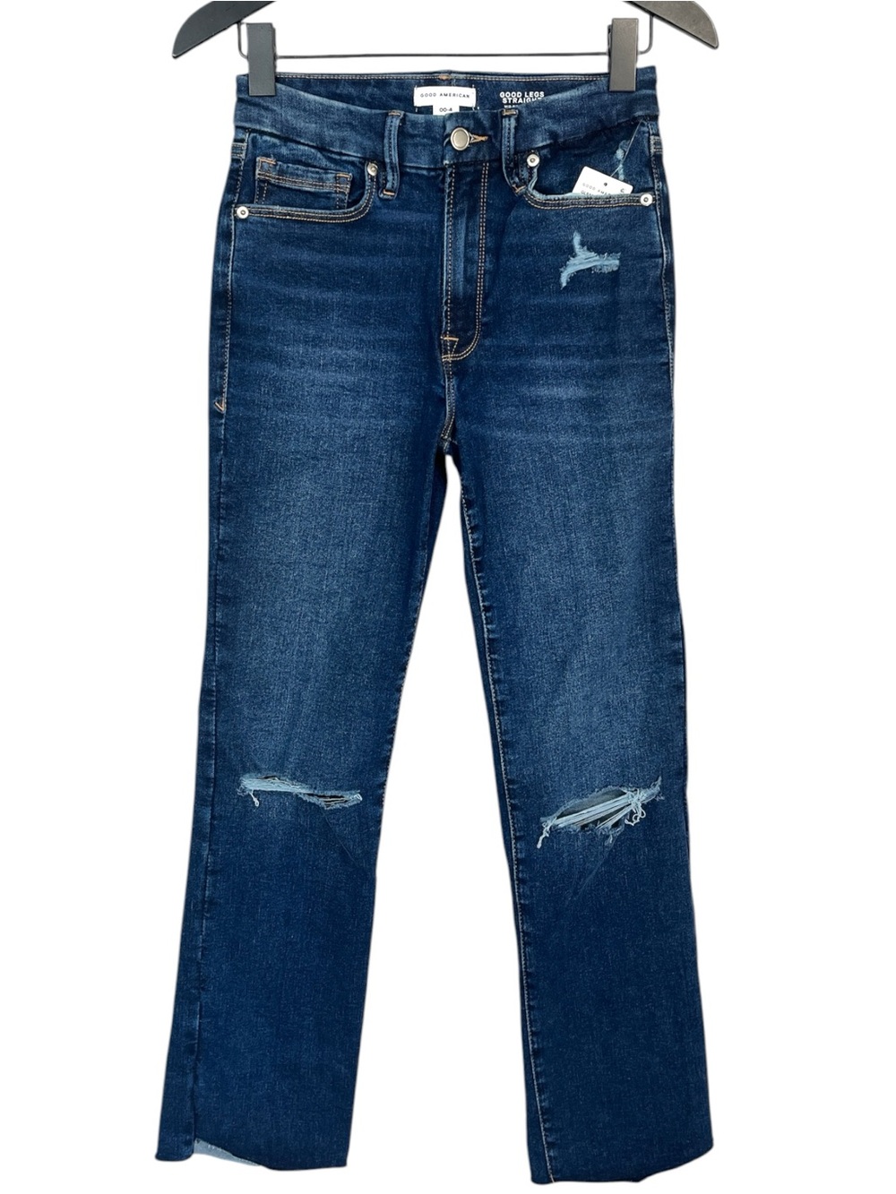 NWT Good American Always Fit Good Legs Straight Jeans Size 00-4